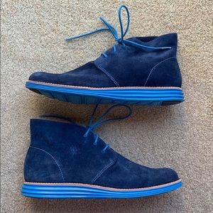 Cole Haan Blue Suede Lunargrand Chukka Size 8